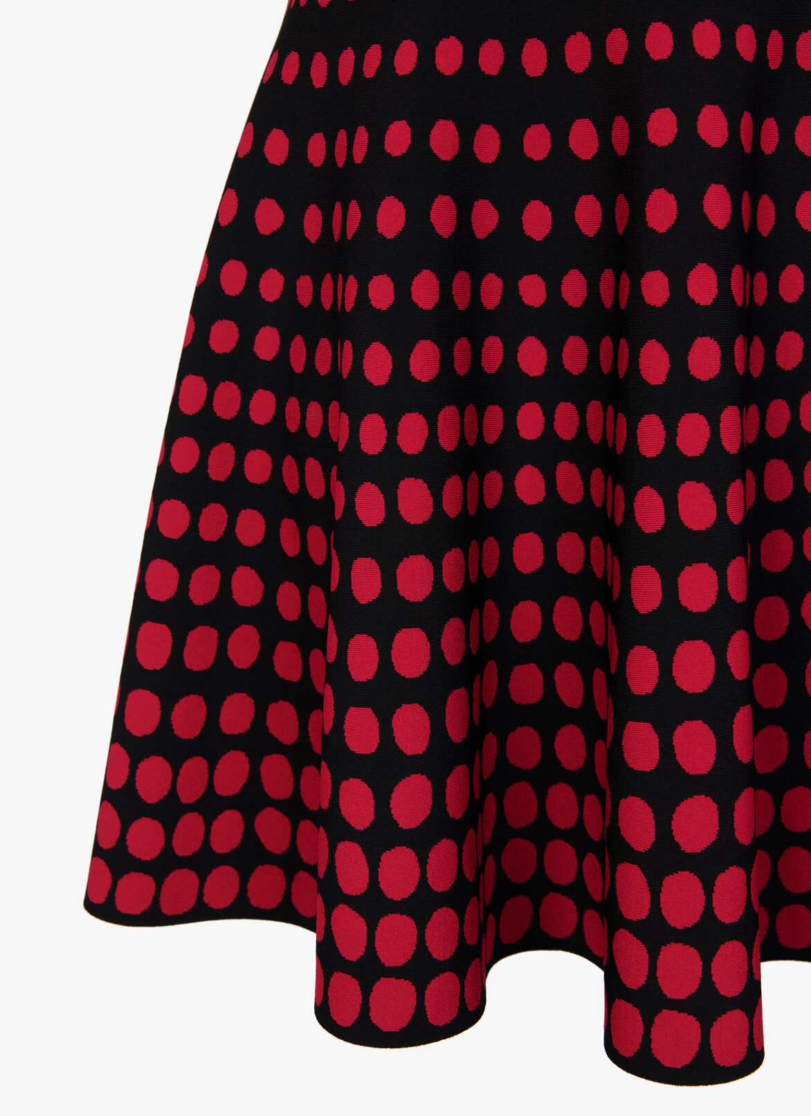 Flared Mesh Dress ALAÏA BLACK/RED FLARED MESH DRESS